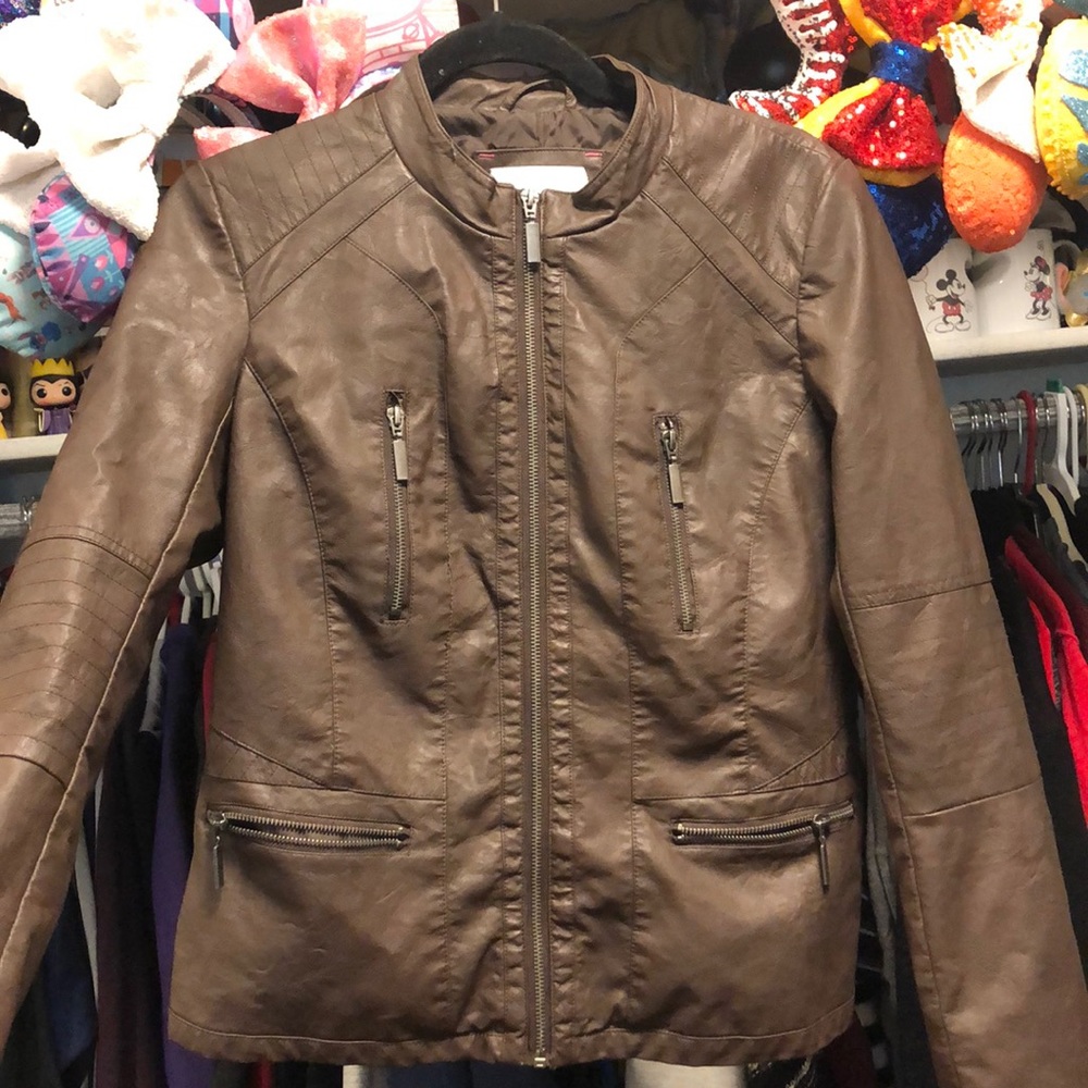 Xhilaration Moto Jacket Chocolate Brown NWOT